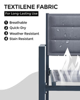 4 Piece Aluminum Patio Stackable Dining Chairs Set, Outdoor Metal Lightweight Stacking Dining Chair with Textilene Fabric, for Backyard Lawn Deck Poolside Porch Bistro, Dark Grey GAOMON