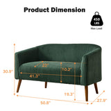 Chifee & Vingol 50.8" W Small Loveseat for Small Spaces with Wood Legs,Green Chifee & Vingol