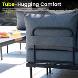 Sundale Outdoor 5 Pieces Metal Patio Furniture Set, Outdoor Sectional Sofa w/6 Inch Olefin Cushion and Coffee Table, Modern Outdoor Conversation Sets Sundale Outdoor