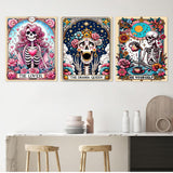 GOUOYANA Skull Diamond Art Kits for Adults - 9pcs, Tarot Card Diamond Painting for Beginners, DIY Full Rhinestone 5D Gothic Diamond Painting Kits (Gemstone Craft), Home Wall Decoration (12x16 inch) GOUOYANA