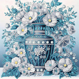 Stalente Diamond Painting Kits for Adults Flower, 5D Special Shape Diamond Art Kits for Beginners, Crystal Rhinestones Diamond Painting for Home Wall Decoration Gift 12×12inch, Vase Stalente