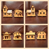 MPIUET 3D Wooden Puzzles for Adults 4PCS Wooden Mini House Model Kits for Adults, 3D Jigsaw Brain Teaser Puzzles, Log Cabin DIY MPIUET