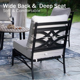 PHI VILLA Outdoor Patio Furniture Set 10 Piece, Half-Moon Sectional Patio Conversation Sets for 8 Persons with 2 Round Table for Garden, Poolside, Balcony, Backyard PHI VILLA