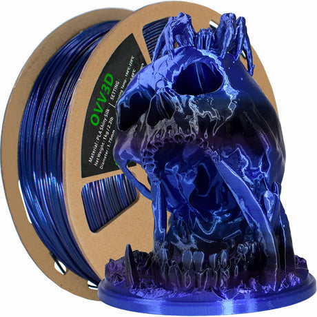 3D Printer Filament, PLA Filament 1.75mm, Silk Black Blue Color Changing, Silk PLA Filament, 3D Printing Filament 1.75 +/-0.02mm, 1kg OVVNYXE