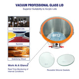 BACOENG 5 Gallon Tempered Glass Lid Stainless Steel Vacuum Chamber Perfect for Stabilizing Wood, Degassing Silicones, Epoxies and Essential Oils. BACOENG