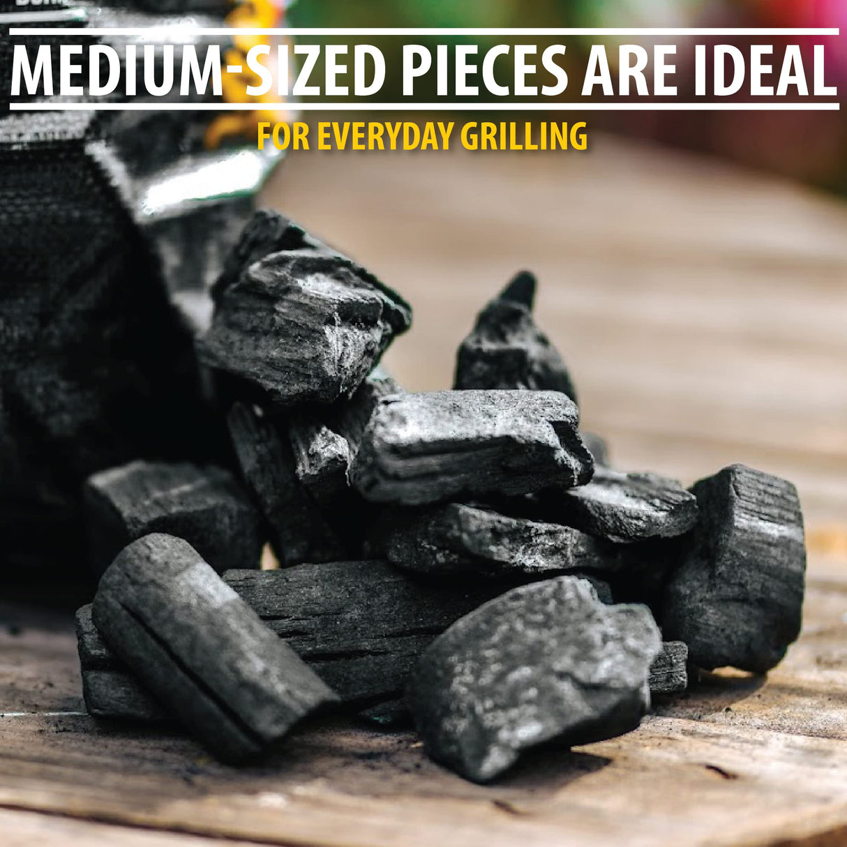 FOGO Premium Oak Restaurant Grade All-Natural Hardwood Medium and Small Sized Lump Charcoal for Grilling and Smoking, 17.6 Pound Bag FOGO