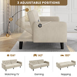 Yaheetech 63" Convertible Couch Small Futon Sofa Bed with 2 USB Ports, Reclining Backrest & Removable Armrests, Mid Century Modern Loveseat for Living Room, Apartment, Office, Beige Yaheetech
