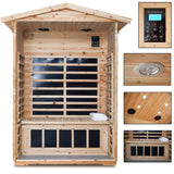 TO'GO 902VS Outdoor Sauna 2 Person, Far Infrared Sauna, Outdoor Saunas for Home, 1750 Watt Low EMF Heating Panel, Bluetooth, LCD, LED, Chromotherapy - Canadian Hemlock Wood TO'GO HI