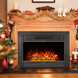 YODOLLA 28.5" Electric Fireplace Insert, Wall Recessed/Mounted, Freestanding Fireplace with Remote Control, 3 Color Adjustable Flames, 2 Modes Heat, 8 H Timer, 5 Brightness Settings, 750/1500W Heater YODOLLA