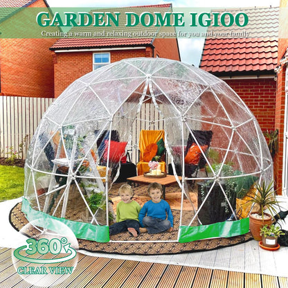 LVAOSTT Garden Dome Igloo Bubble Tent 12FT Clear Tent Outdoor for Garden, Weather Proof Pod Camping Patio Igloo Tent for Backyard Canopy Gazebos Screen House Room Lean to Greenhouse - WoodArtSupply