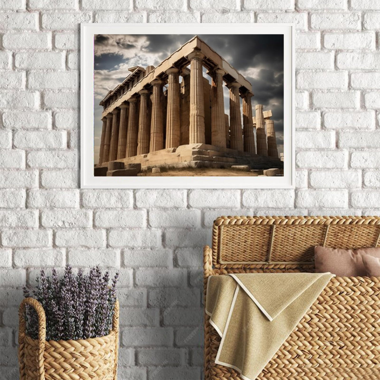 HMDIIMGE DIY 5D Diamond Art Kits Painting Kits for Adults Acropolis of Athens Parthenon Temple Ancient Column Stone Pillar Greek Trip Decor 30x40cm HMDIIMGE