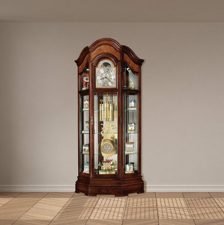 Howard Miller Majestic II Floor Clock, Wood Curio Cabinet, Triple Chimes & Pendulum Volume Control Storage Cabinets, Led Illuminated Shelves Best for Home Decor, Office & Farmhouse Howard Miller