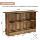 Tribesigns 63-Inch Bar Table, 2-Tier Bar Cabinet Height Pub Table with Footrest, Modern Coffee Cabinet for Home Kitchen, Large Home Unit Liquor Furniture, Bistro, Dining Room, Living Room, Brown Tribesigns