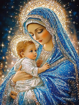 CHWGLFGG 5D Diamond Art Kits for Adults Beginners, Virgin Mary Diamond Painting Kits, DIY Full Round Drill Paint by Diamonds Dot Gem Art for Adults, Home Wall Decor 12x 16 Inch CHWGLFGG