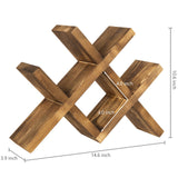 MyGift 4-Bottle Countertop Rustic Brown Wood Wine Rack MyGift