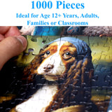 Think2Master Funny Dogs 1000 Pieces Jigsaw Puzzle Featuring heartwarming Puppies and Dogs. Fun for Teens, Seniors & Families. Great Gift for Kids Ages 13+ Size: 26.8” x 18.9 THINK2MASTER