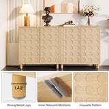 Tribesigns Buffet Sideboard Set of 2, 57-Inch Large Buffet Cabinet with Storage and 4 Doors, Modern Credenzas Coffee Console Accent Cabinet for Entryway, Kitchen, Living Room, Natural Tribesigns