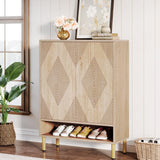 Tribesigns Shoe Cabinet with Doors, 6-Tier Shoe Storage Cabinet with Adjustable Shelves, 24 Pairs Wood Shoes Rack Modern Shoe Storage Organizer for Entryway, Closet, Living Room Tribesigns