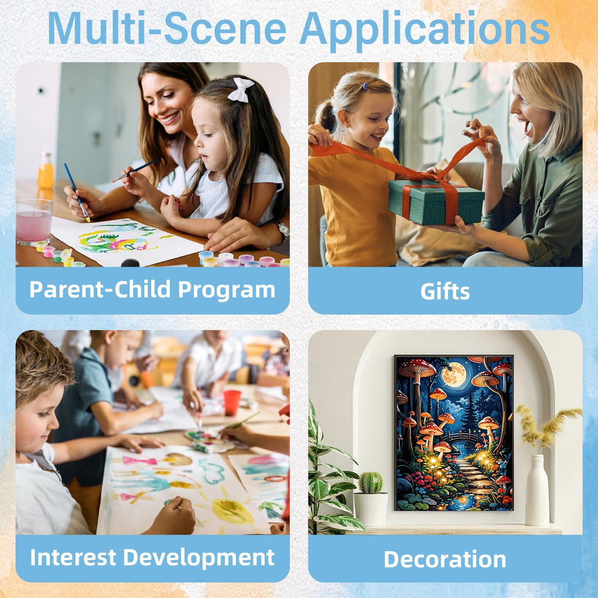 Aestalrcus Forest Paint by Numbers Kit for Adults, Mushrooms Paint by Numbers for Adults, DIY Paint by Number Gifts & Home Wall Decor 16X20 Inch Aestalrcus