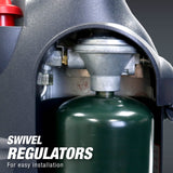 Mr Heater 4000 to 18000 BTU 3 Setting Portable LP Gas Heater Unit with Dual Tank Connection for Indoor and Outdoor Use, Black/Red Mr. Heater