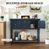 ARTPOWER Console Table with 2 Door, Open Storage Shelf and Retro Entryway Table with 2 Drawers Cabinets, Accent Table, Behind Couch Table for Living Room, Foyer and Hallway, Blue ARTPOWER