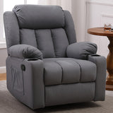 Ketaiyou Rocker Swivel Recliner Chair for Adults, Overstuffed Large Manual Recliner Glider with Massage and Heat, Comfy Soft Fabric Living Room Reclining Sofa Chair(Technical Grey) Ketaiyou