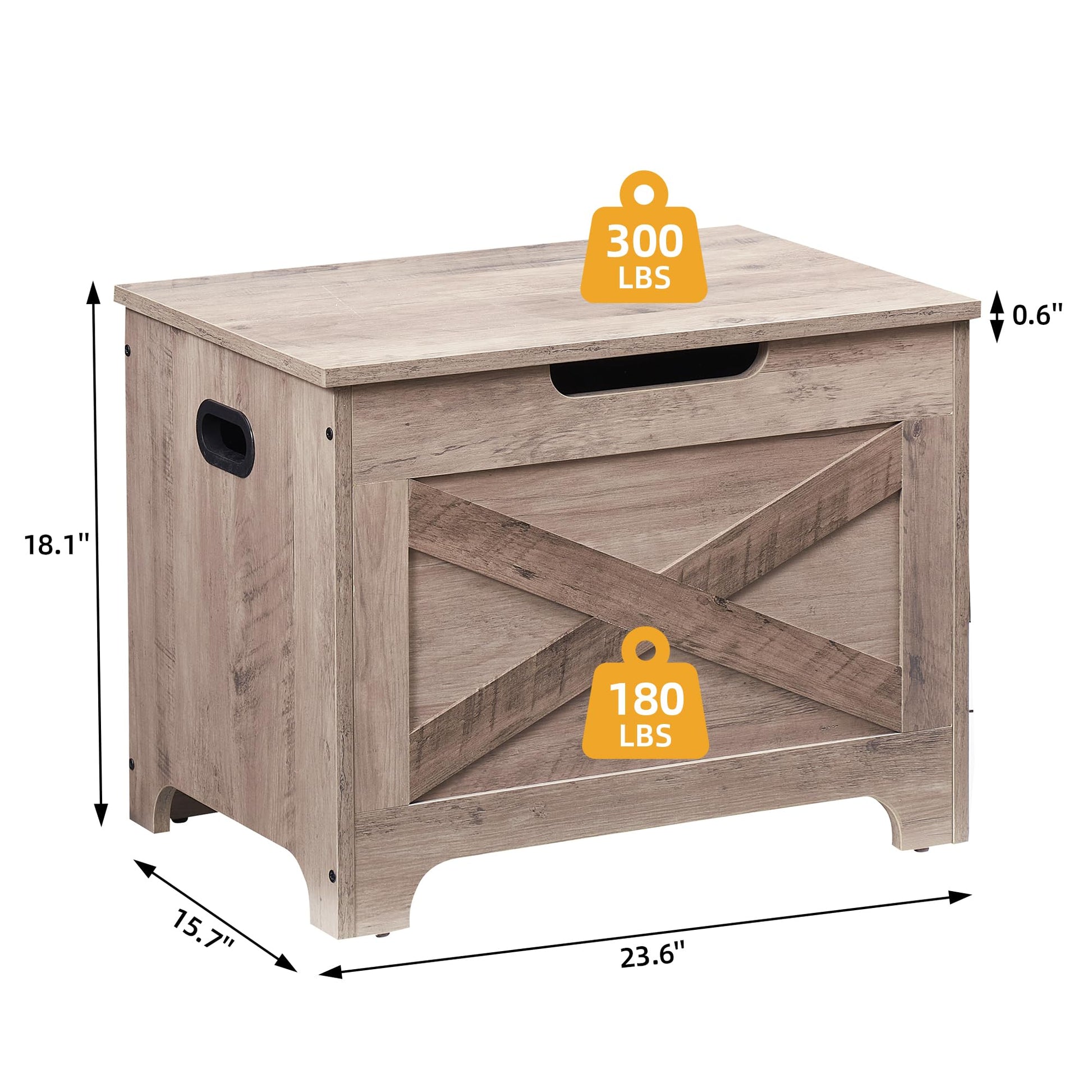 GAOMON Storage Chest, Storage Bench with Safety Hinge, Barn Style Storage Trunk, Wooden Entryway Bench, Shoe Bench, Large Storage Chest for Entryway, Bedroom, Living Room - WoodArtSupply