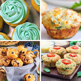 JEWOSTER 12 Cups Silicone Muffin Pan 2 Pack - Silicone Cupcake Pan Nonstick Silicone Molds Great for Making Muffin Cakes,Bread, Tart - BPA Free Baking Accessory JEWOSTER