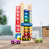 Melissa & Doug Stack & Count Wooden Parking Garage With 10 Cars Melissa & Doug