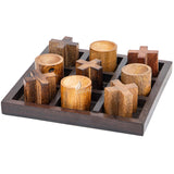 INTAJ Tic Tac Toe Wooden Board Game Table Toy Player Room Decor Tables Family XOXO Decorative Pieces Adult Rustic Kids Play Travel Backyard Discovery Night Level Drinking Romantic Decorations INTAJ