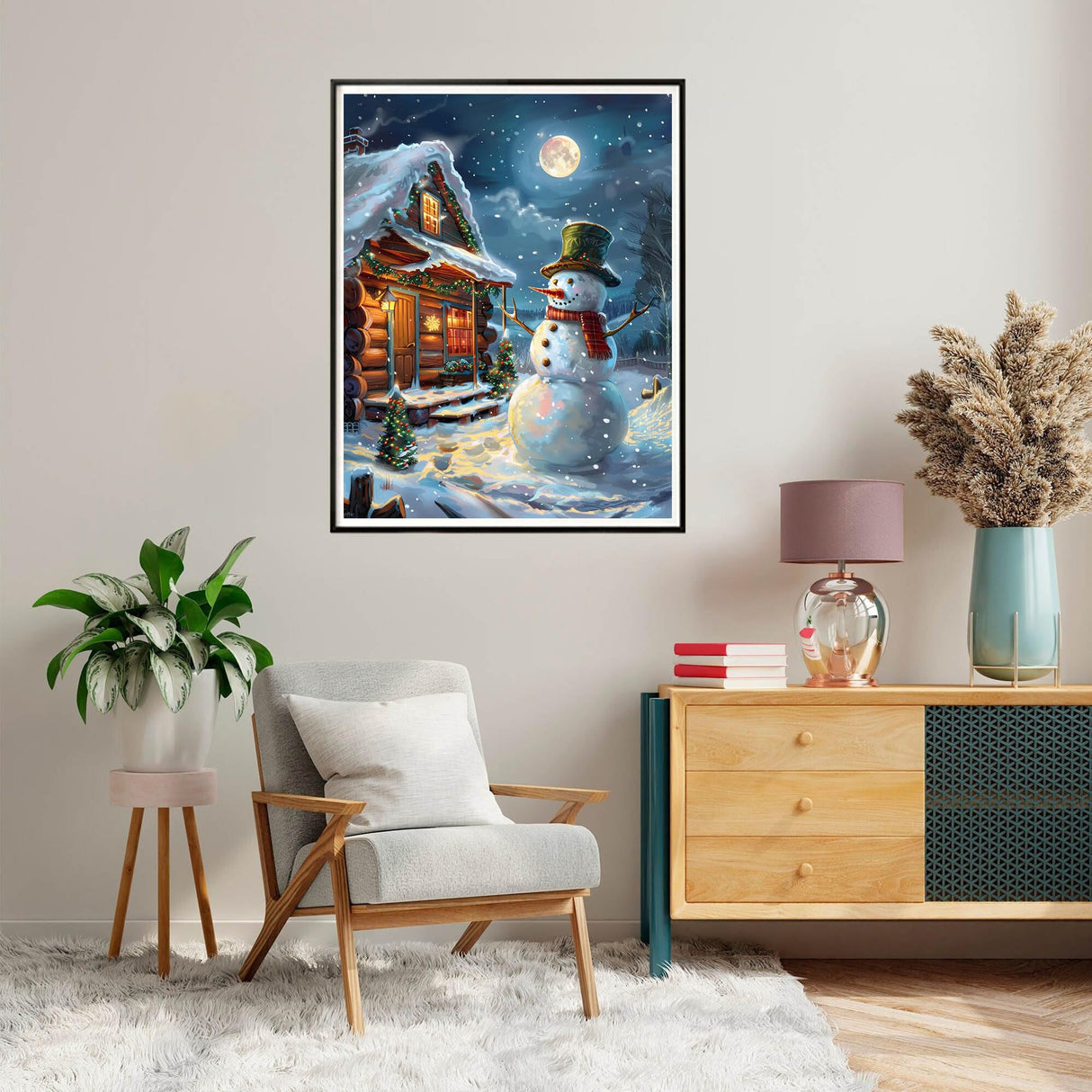 SKRYUIE Paint by Numbers Kit for Adults Beginner Snowman, Acrylic Christmas Oil Painting by Numbers Kits with PaintBrushes Paintwork Art Crafts Canvas for Home Decor 16x20 inch d3 SKRYUIE