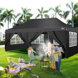 COBIZI 10x20ft Pop Up Canopy Tent with 6 Removable Sidewalls, Easy Up Commercial Canopy, Waterproof and UV50+ Gazebo with Portable Bag, Adjustable Leg Heights,Party Tents for Parties, with 4 Sandbags COBIZI