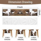 Cow Print Table Runner Brown Western Runners Cowhide Table Decorations Farmhouse Country Table Runner for Party Home Kitchen Dining Room 13x71 Inch (just a Print) LXXTK