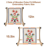 Embroidery Table Stand - Adjustable Cross Stitch Hoop Stand, Wood Embroidery Hoop Stand for Lap or Table, Cross Stitch Frame with 2 Sizes Rod embhand