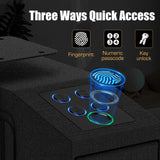 HARDROCK Biometric Slider Gun Safe for Handgun,Hidden Fingerprint Gun Safe Box for Home Nightstand Desk Bedside,Wall Mounted Lock Quickly Access Sliding Door Pistol safes,PIN Code Key HARDROCK