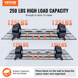 VEVOR 2 x 4 ft Garage Shelving Wall Mounted, 2 Pack Heavy Duty Garage Wall Shelves 500lbs Capacity, Garage Storage Rack Floating Shelves for Shop, Shed, Garage Storage VEVOR