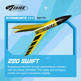 Estes 810 220 Swift Rocket-Building Kit, Intermediate Mini Flying-Rocket-Model Kit for Ages 10+ Estes