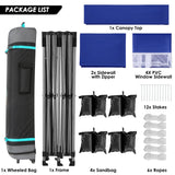 COBIZI 10x20 Heavy Duty Pop up Canopy Tent with 6 sidewalls Easy Up Commercial Outdoor Canopy Wedding Party Tents for Parties All Season Wind & Waterproof Gazebo with Roller Bag,Navy Blue(Thickened) COBIZI