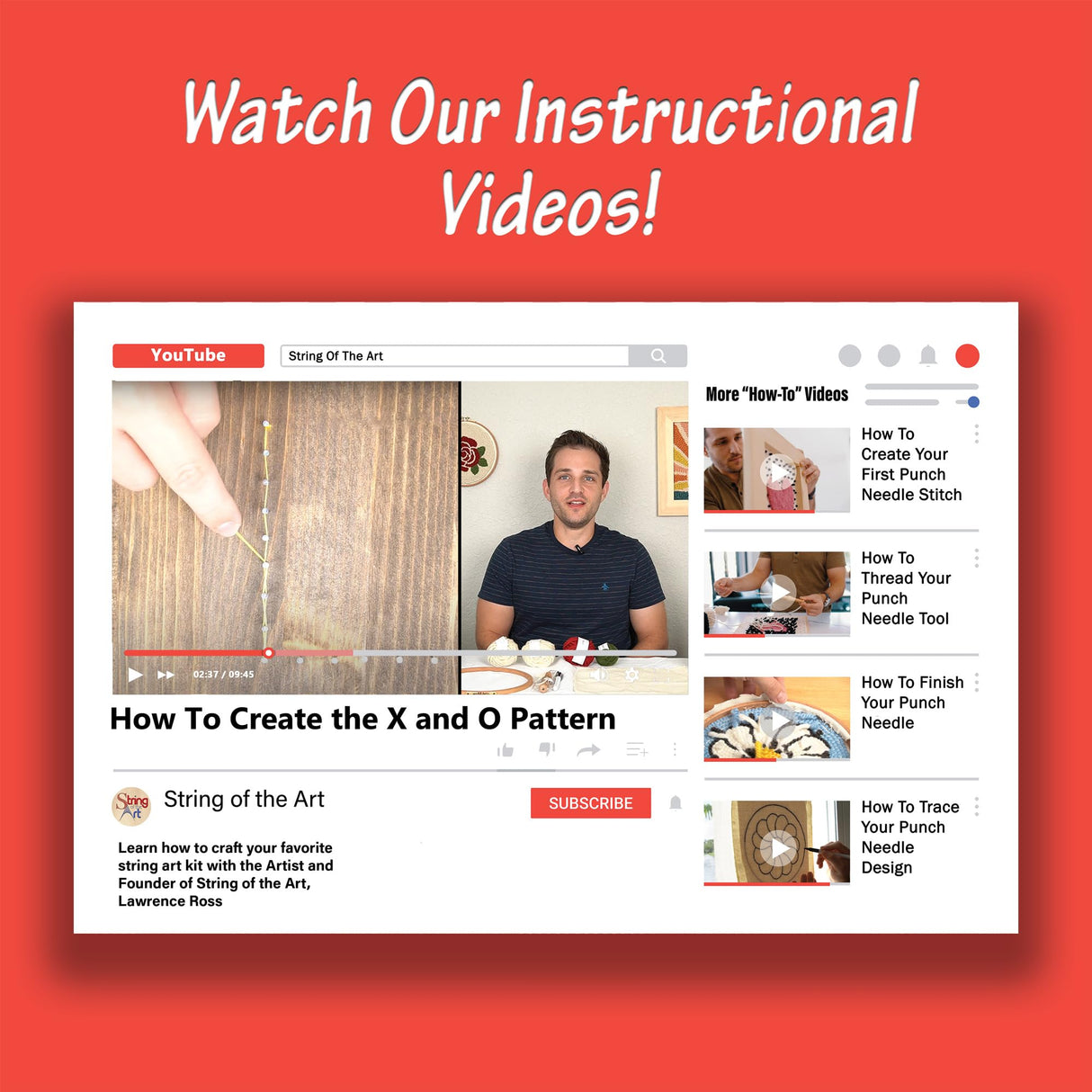 String of the Art Oak Tree String Art Kit, American Made DIY Craft Kit for Adults, Stained Pine Wood (16" x 12"), Embroidery Floss, for Beginner to Advanced Crafters, Craft a Handmade Gift String of the Art