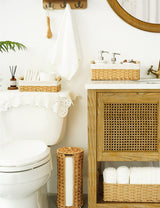 GRANNY SAYS Wicker Baskets with Liner, Small Baskets for Shelves, Decorative Baskets for Home Decor, Wicker Storage Basket for Back of Toilet, Set of 2 GRANNY SAYS