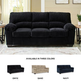 Signature Design by Ashley SimpleJoy Modern Sofa for Living Room, Black Signature Design by Ashley