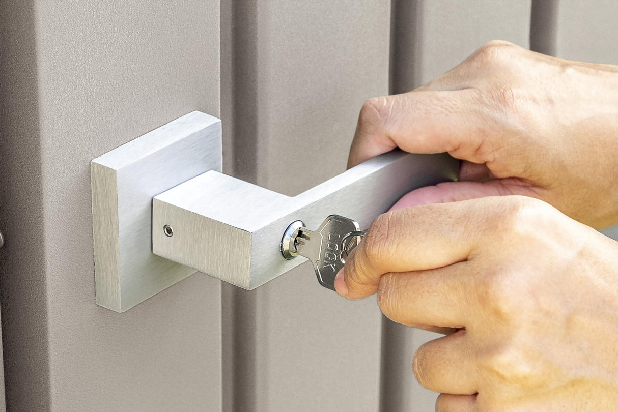 Arrow Shed Elite 10' x 12' Tall Outdoor Steel Storage Shed with High Gable and Lockable Doors Storage Building, Cool Grey Arrow