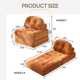 Dowinx Folding Sofa Bed with Pillow, Convertible Comfy Couch Bed for Adults Home Lounge and Gaming, Modern Comfortable Design for Apartment Living Room Bedroom, Single, Smooth Velvet, Amber Brown Dowinx