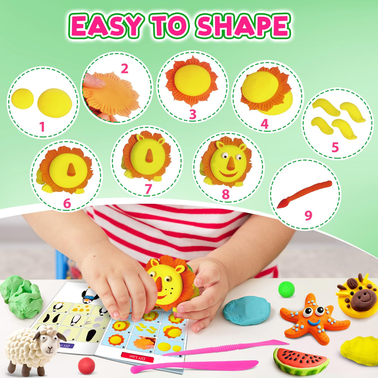 FAGNBED Air Dry Clay 138 Colors, Modeling Magic Clay Set with 5 Sculpting Tools, Gift for Ages 3-12 Boys and Girls FAGNBED