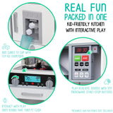 Lil' Jumbl Jumbl Kids Kitchen Set, Pretend Wooden Play Kitchen, Includes Range Hood, Microwave, Stove Top, Oven That Make Realistic Sound & Light, Pots, Pan, Cutting Board & Utensils Included, Lil' Jumbl