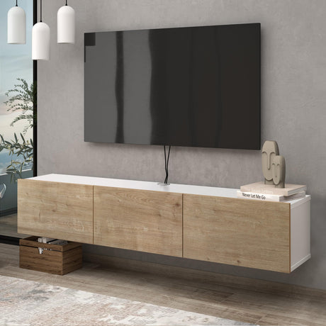 Atelier Mobili Floating TV Stand, TV Stand up to 75 Inch TV, Floating TV Stand Wall Mounted, Floating Entertainment Center, Floating Shelf for Under TV, Floating TV Console, Oak TV Stand ATELIER MOBILI THE LEADER OF THE INTERCHANGEABLE FURNITURE