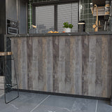 VaryPaper 32''x118'' Large Size Distressed Wood Peel and Stick Wallpaper Shiplap Wood Grain Contact Paper for Countertops Waterproof Self Adhesive Wood Panel Wallpaper for Bedroom Bathroom Accent Wall VaryPaper