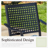 Sophia & William Patio Table and Chairs Set, Outdoor Dining Set for 8, 9 Piece Metal Patio Furniture, 82.7" Black Rectangular Table(Beehive) Sophia & William