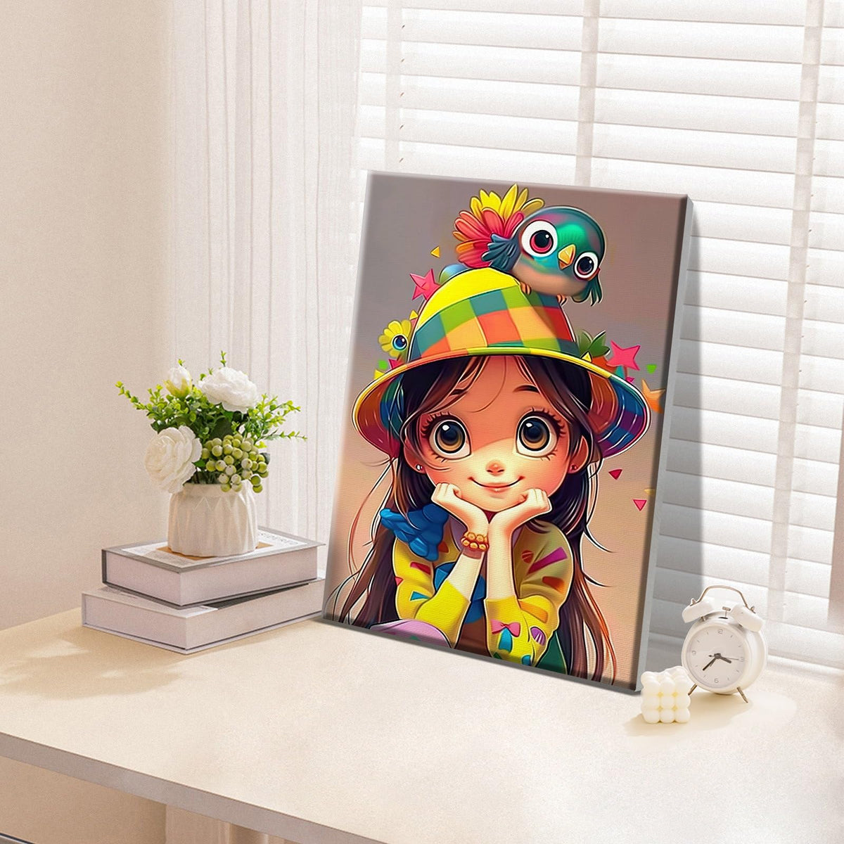 ATDMS Paint by Numbers Kit for Adults with Frame Cartoon Paint by Number with Easel Cartoon Character Adult Paint by Number Kits on Canvas Paint by Number with Frame for Home Wall Decor 8x12 Inch ATDMS