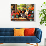 500 Piece Puzzle for Adults-Cats and Flowers | Recycled Cardboar Jigsaw Puzzles 500 Pieces | Challenging Family Activity Great Gift Idea for Family Friends | Difficult Puzzles Size 20.5 x 15 inches Edsjegn